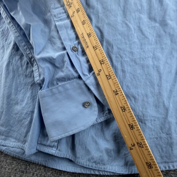 Gucci Italy Made Button Up Shirt Blue 40 (15.75) Long Sleeve Cotton Cursive Logo - Picture 13 of 16